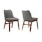 Armen Living Azalea Charcoal Fabric and Walnut Wood Dining Side Chairs, PK2 LCAZSIWACH - alternate 1